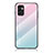 Silicone Frame Mirror Rainbow Gradient Case Cover LS1 for Samsung Galaxy M23 5G Cyan