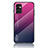Silicone Frame Mirror Rainbow Gradient Case Cover LS1 for Samsung Galaxy M23 5G Hot Pink