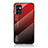 Silicone Frame Mirror Rainbow Gradient Case Cover LS1 for Samsung Galaxy M23 5G Red
