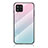 Silicone Frame Mirror Rainbow Gradient Case Cover LS1 for Samsung Galaxy M42 5G Cyan