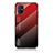 Silicone Frame Mirror Rainbow Gradient Case Cover LS1 for Samsung Galaxy M51 Red