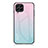 Silicone Frame Mirror Rainbow Gradient Case Cover LS1 for Samsung Galaxy M53 5G Cyan