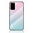 Silicone Frame Mirror Rainbow Gradient Case Cover LS1 for Samsung Galaxy S20 Plus 5G Cyan