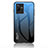 Silicone Frame Mirror Rainbow Gradient Case Cover LS1 for Vivo iQOO Z6x Blue