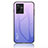 Silicone Frame Mirror Rainbow Gradient Case Cover LS1 for Vivo iQOO Z6x Clove Purple