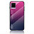 Silicone Frame Mirror Rainbow Gradient Case Cover LS1 for Vivo V20 Hot Pink