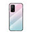Silicone Frame Mirror Rainbow Gradient Case Cover LS1 for Xiaomi Mi 10T 5G Cyan