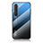 Silicone Frame Mirror Rainbow Gradient Case Cover LS1 for Xiaomi Mi Note 10 Lite Blue