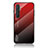 Silicone Frame Mirror Rainbow Gradient Case Cover LS1 for Xiaomi Mi Note 10 Lite Red
