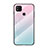 Silicone Frame Mirror Rainbow Gradient Case Cover LS1 for Xiaomi Redmi 9 India Cyan