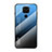 Silicone Frame Mirror Rainbow Gradient Case Cover LS1 for Xiaomi Redmi Note 9 Blue