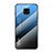 Silicone Frame Mirror Rainbow Gradient Case Cover LS1 for Xiaomi Redmi Note 9 Pro Max Blue