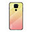 Silicone Frame Mirror Rainbow Gradient Case Cover LS1 for Xiaomi Redmi Note 9 Yellow
