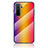 Silicone Frame Mirror Rainbow Gradient Case Cover LS2 for Huawei Nova 7 SE 5G Orange