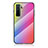 Silicone Frame Mirror Rainbow Gradient Case Cover LS2 for Huawei Nova 7 SE 5G Pink