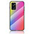 Silicone Frame Mirror Rainbow Gradient Case Cover LS2 for Oppo A76 Pink