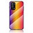 Silicone Frame Mirror Rainbow Gradient Case Cover LS2 for Oppo A95 4G Orange