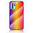 Silicone Frame Mirror Rainbow Gradient Case Cover LS2 for Oppo Reno6 Z 5G Orange