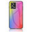 Silicone Frame Mirror Rainbow Gradient Case Cover LS2 for Oppo Reno7 4G Pink