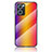 Silicone Frame Mirror Rainbow Gradient Case Cover LS2 for Oppo Reno7 5G Orange