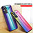 Silicone Frame Mirror Rainbow Gradient Case Cover LS2 for Oppo Reno7 Lite 5G