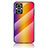 Silicone Frame Mirror Rainbow Gradient Case Cover LS2 for Oppo Reno7 Lite 5G Orange