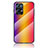 Silicone Frame Mirror Rainbow Gradient Case Cover LS2 for Oppo Reno7 Pro 5G Orange