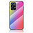 Silicone Frame Mirror Rainbow Gradient Case Cover LS2 for Oppo Reno7 Pro 5G Pink