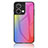 Silicone Frame Mirror Rainbow Gradient Case Cover LS2 for Oppo Reno8 5G Pink