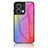 Silicone Frame Mirror Rainbow Gradient Case Cover LS2 for Oppo Reno9 5G Pink