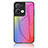Silicone Frame Mirror Rainbow Gradient Case Cover LS2 for Oppo Reno9 Pro+ Plus 5G Pink
