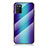 Silicone Frame Mirror Rainbow Gradient Case Cover LS2 for Samsung Galaxy A03s Blue