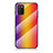 Silicone Frame Mirror Rainbow Gradient Case Cover LS2 for Samsung Galaxy A03s Orange
