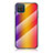 Silicone Frame Mirror Rainbow Gradient Case Cover LS2 for Samsung Galaxy A12 Orange