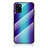 Silicone Frame Mirror Rainbow Gradient Case Cover LS2 for Samsung Galaxy A31 Blue