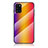 Silicone Frame Mirror Rainbow Gradient Case Cover LS2 for Samsung Galaxy A31 Orange