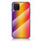 Silicone Frame Mirror Rainbow Gradient Case Cover LS2 for Samsung Galaxy A81 Orange