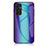 Silicone Frame Mirror Rainbow Gradient Case Cover LS2 for Samsung Galaxy F13 4G Blue