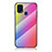 Silicone Frame Mirror Rainbow Gradient Case Cover LS2 for Samsung Galaxy M21s Pink