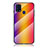 Silicone Frame Mirror Rainbow Gradient Case Cover LS2 for Samsung Galaxy M31 Prime Edition Orange