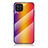 Silicone Frame Mirror Rainbow Gradient Case Cover LS2 for Samsung Galaxy M32 4G Orange
