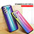 Silicone Frame Mirror Rainbow Gradient Case Cover LS2 for Samsung Galaxy M32 5G