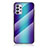 Silicone Frame Mirror Rainbow Gradient Case Cover LS2 for Samsung Galaxy M32 5G Blue