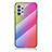 Silicone Frame Mirror Rainbow Gradient Case Cover LS2 for Samsung Galaxy M32 5G Pink