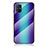 Silicone Frame Mirror Rainbow Gradient Case Cover LS2 for Samsung Galaxy M51 Blue