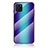 Silicone Frame Mirror Rainbow Gradient Case Cover LS2 for Samsung Galaxy M60s Blue