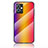 Silicone Frame Mirror Rainbow Gradient Case Cover LS2 for Vivo T1 5G India Orange