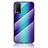 Silicone Frame Mirror Rainbow Gradient Case Cover LS2 for Vivo Y11s Blue