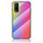 Silicone Frame Mirror Rainbow Gradient Case Cover LS2 for Vivo Y11s Pink