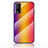 Silicone Frame Mirror Rainbow Gradient Case Cover LS2 for Vivo Y20 Orange